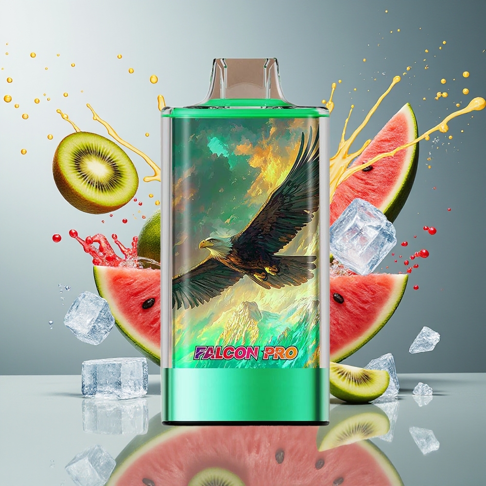 JNR Falcon Pro 28000 Norge Engros Engangsdamper Kiwi Vannmelon Is 30ml 950mAh Smart Display Dual Mesh Coil