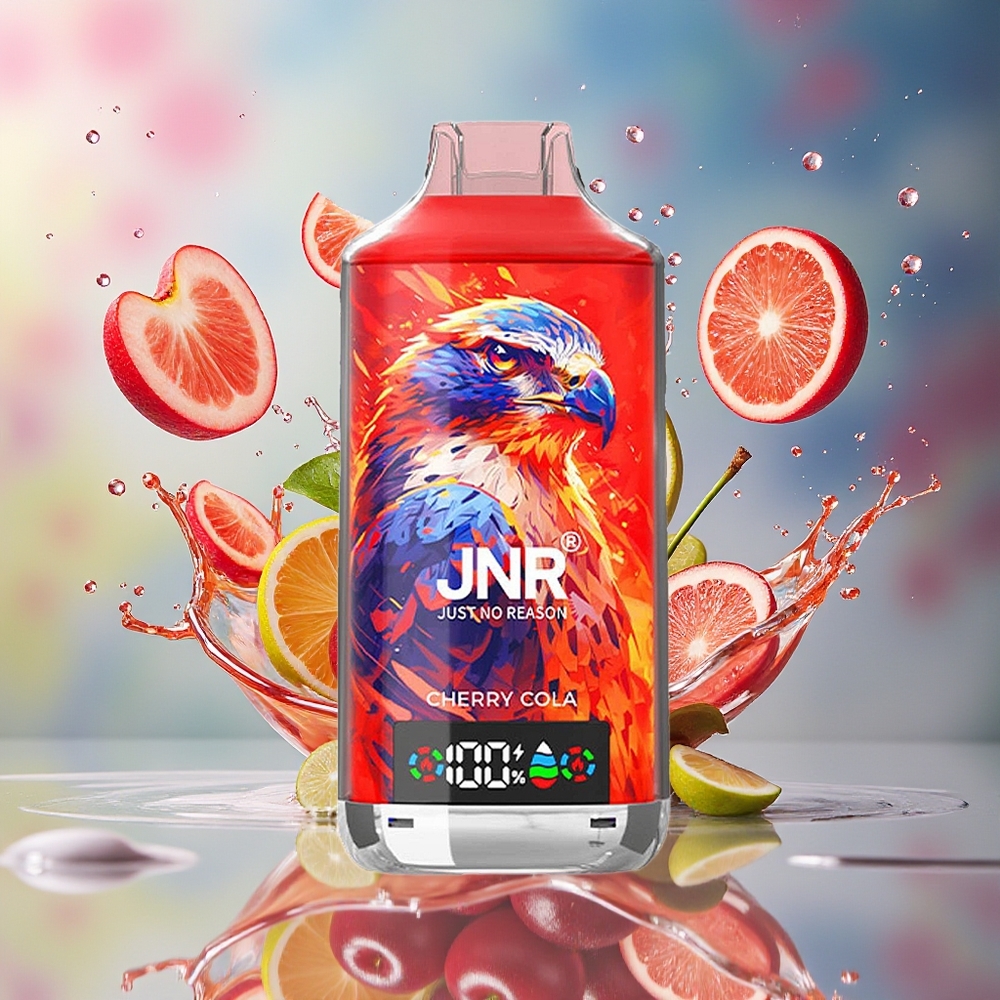 JNR Falcon X 18000 Puffs 750mAh 24ml Dual Mesh Digital Display Type-C Norge Engros Kirsebær