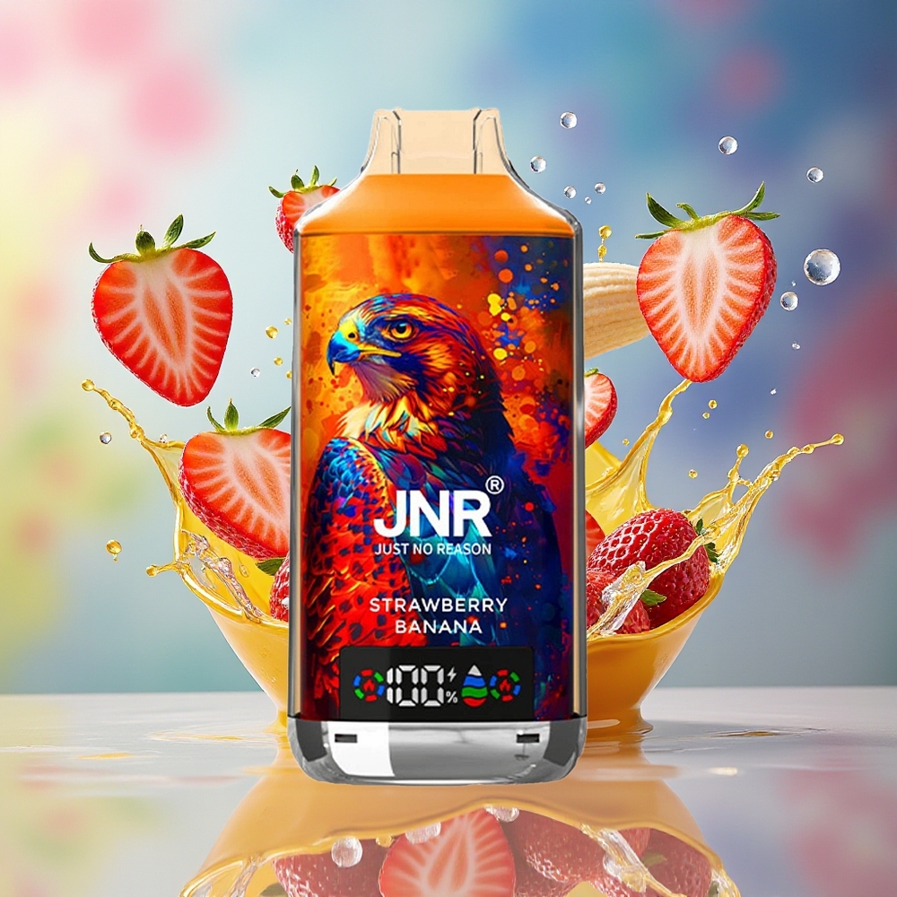 JNR Falcon X 18000 Puffs 750mAh 24ml Dual Mesh Digital Type-C Norge Engros Jordbær Banan