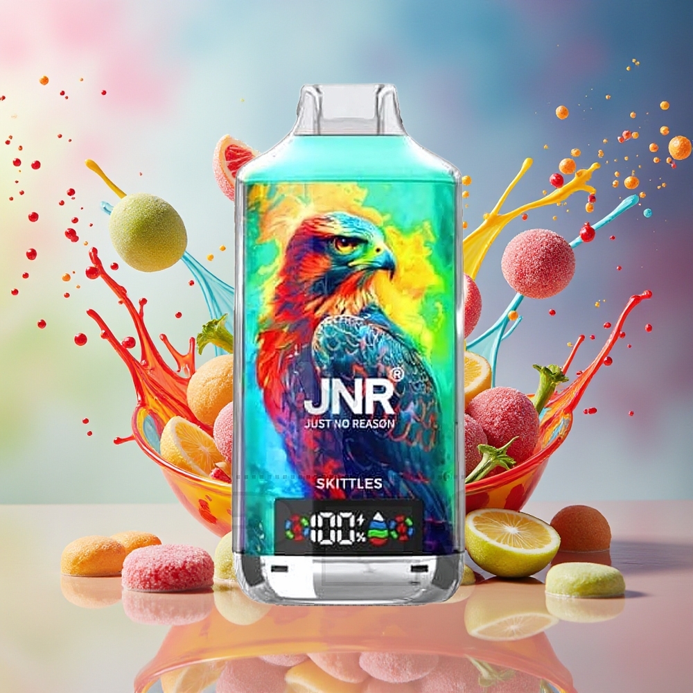 JNR Falcon X 18000 Puffs Norge Engros 750mAh 24ml Dual Mesh Coil Digital Type-C Skittles (Drops)