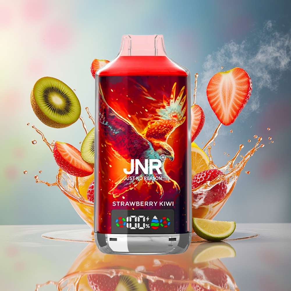 JNR Falcon X 18000 Puffs Norge Engros 750mAh 24ml Dual Mesh Digital Type-C Jordbær Kiwi