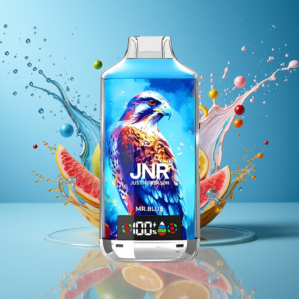 JNR Falcon X 18000 Puffs Norge Engros 750mAh 24ml Dual Mesh Digital Type-C Mr. Blå