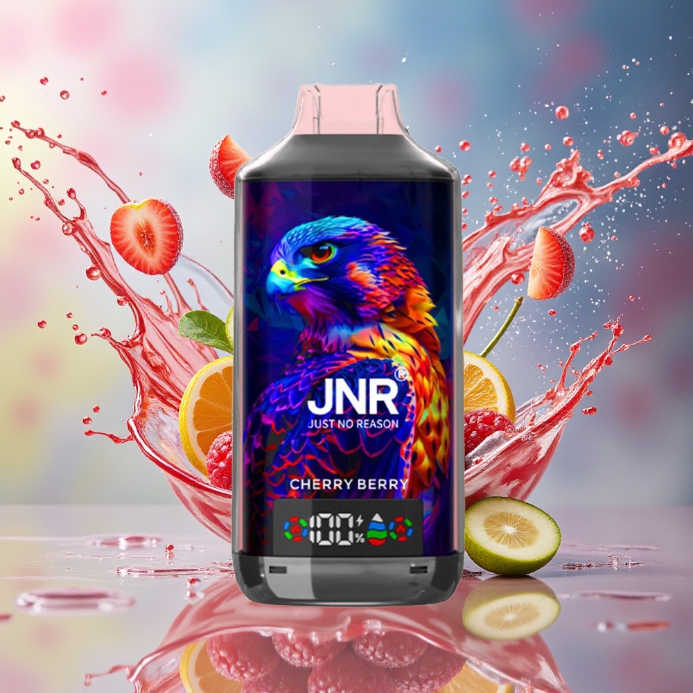 JNR Falcon X 18000 Puffs Norge Engros 750mAh 24ml Dual Mesh Display Type-C Kirsebær Bær