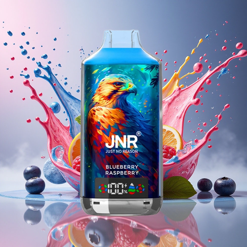 JNR Falcon X 18000 Puffs Norge Engros Blåbær Bringebær 750mAh 24ml Dual Mesh Digital Type-C 0%2%5%