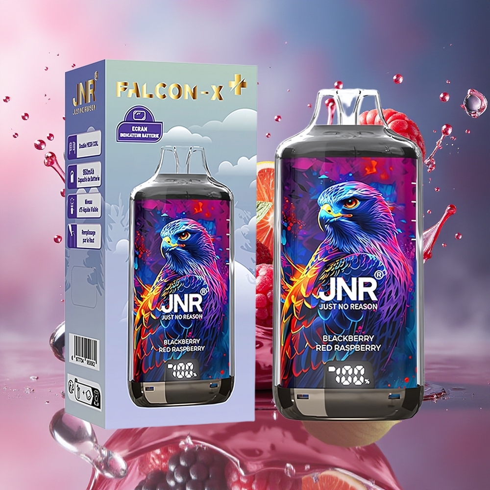JNR Falcon X⁺ 28000 Norge Engros 950mAh Justerbar Luftstrøm Svartbringebær Rød Bringebær