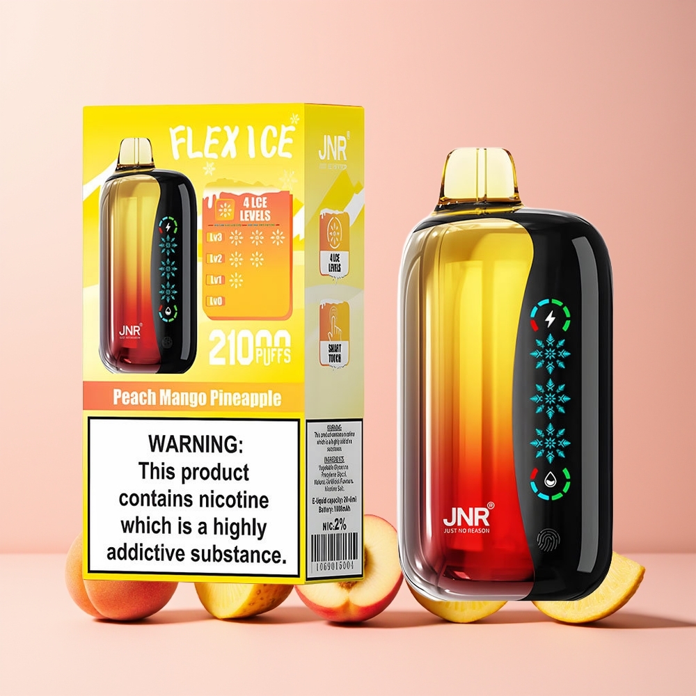 JNR Flex Ice 21000 Puffs Engros Norge Justerbar Is Touch Skjerm Fersken Mango Ananas