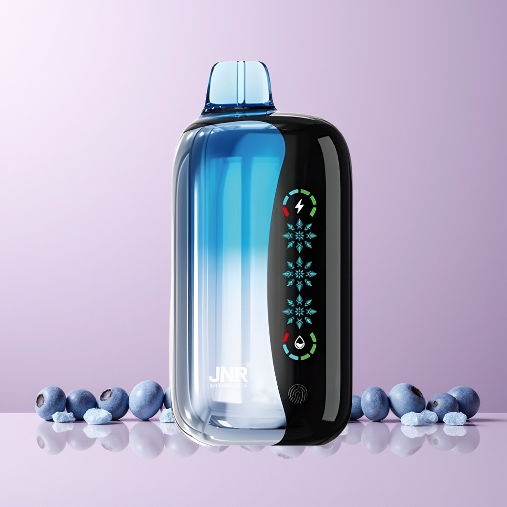 JNR Flex Ice 21000 Puffs Engros Norge Justerbar Luftstrøm Blåbær Is Touch Skjerm 26ml 1.2 Ohm Dual Mesh 1000mAh Type-C 0-5% Nikotin
