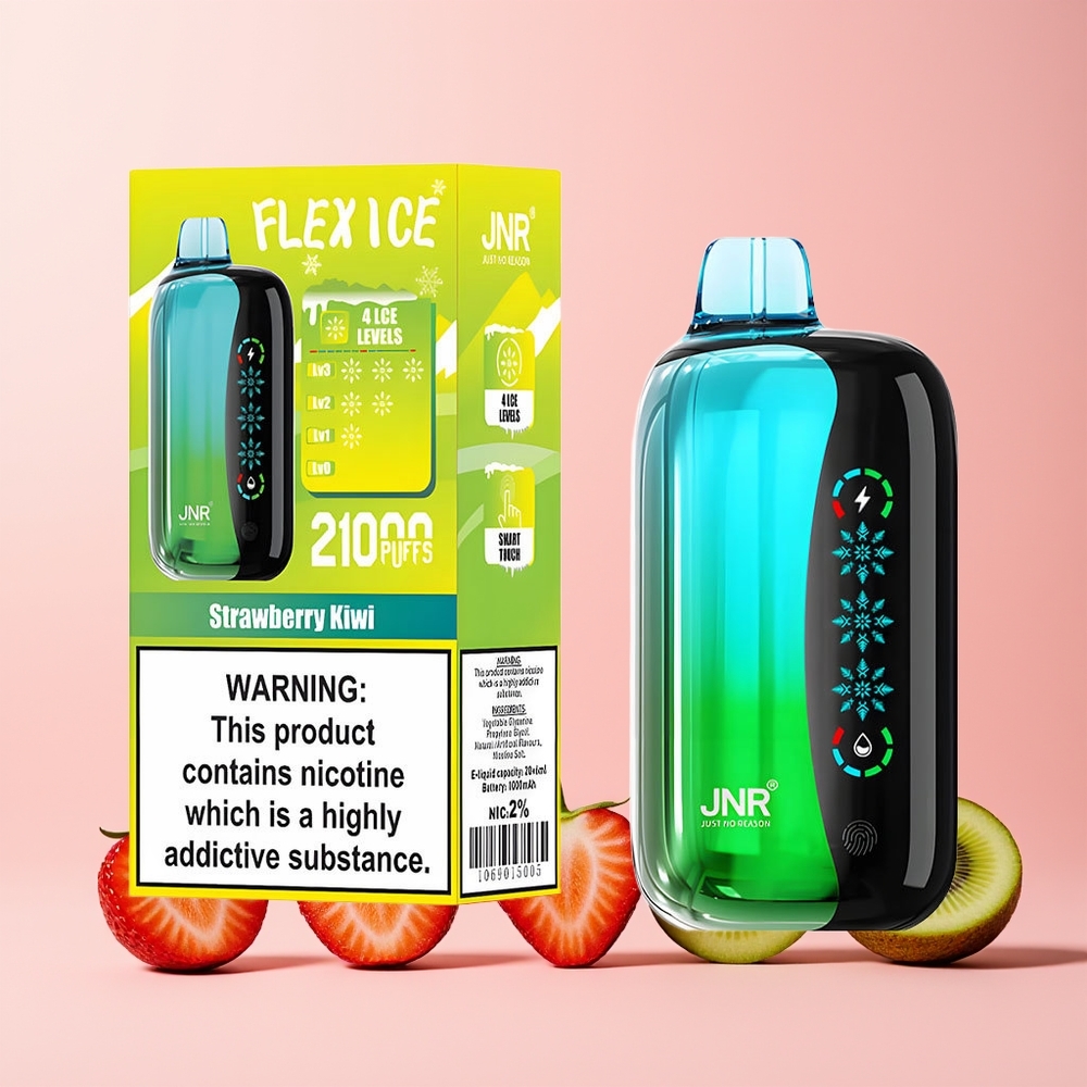 JNR Flex Ice 21000 Pust Norge Engros Justerbar Is Jordbær Kiwi 26ml 1000mAh