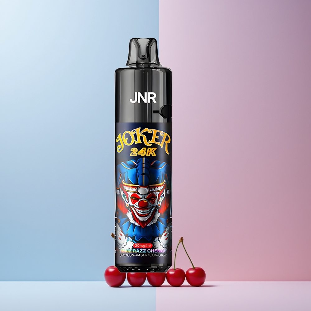 JNR Joker 24K Puffs Engangs Vape Blå Bringebær Norge Engros 800mAh Type-C 2% Nikotin