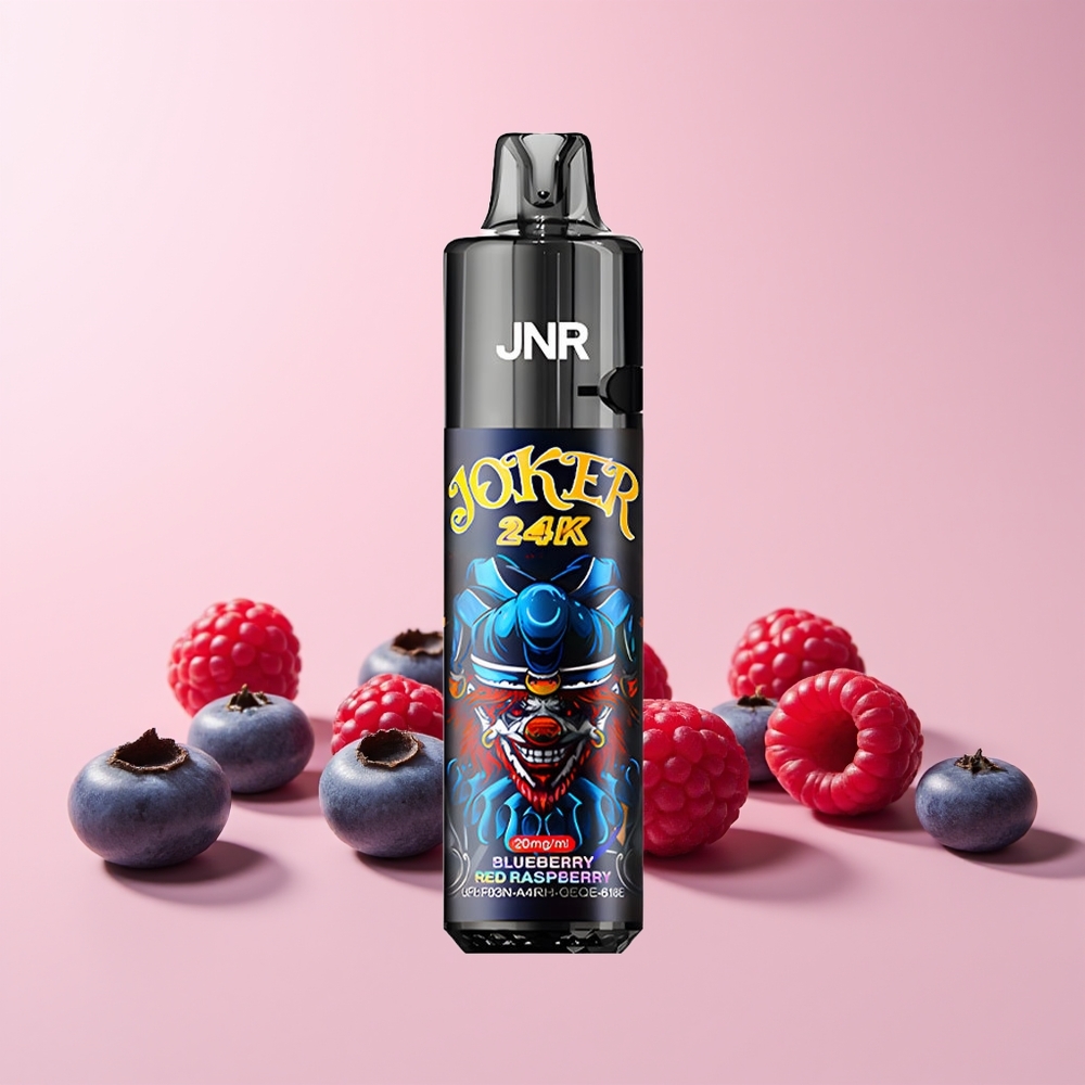 JNR Joker 24K Puffs Engangs Vape Blåbær Rød Bringebær Norge Engros 800mAh 2% Nikotin