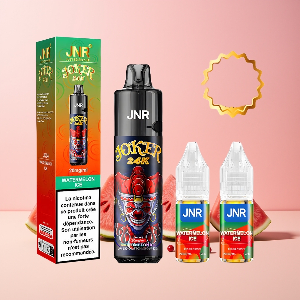 JNR Joker 24K Puffs Engangs Vape Vannmelon Is Norge Engros 800mAh 2% Nikotin
