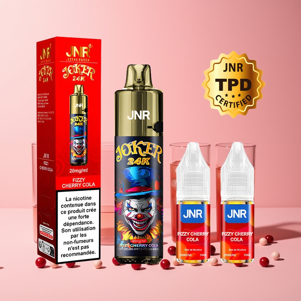 JNR Joker 24K Puffs Norge Engros Fyldig Kirsebær Cola 800mAh Type-C