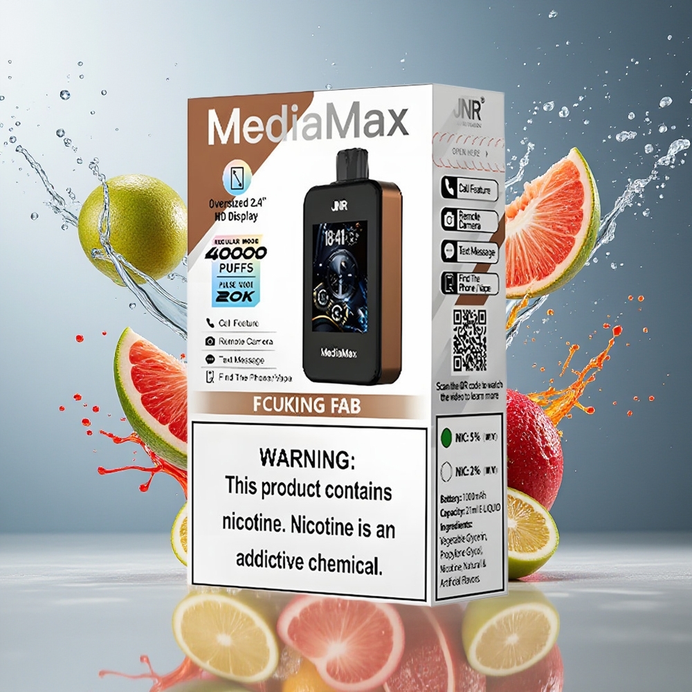 JNR MediaMax 40000 Puffs Norge Engros 1000mAh 21mL 5% Dual Mesh Type-C HD