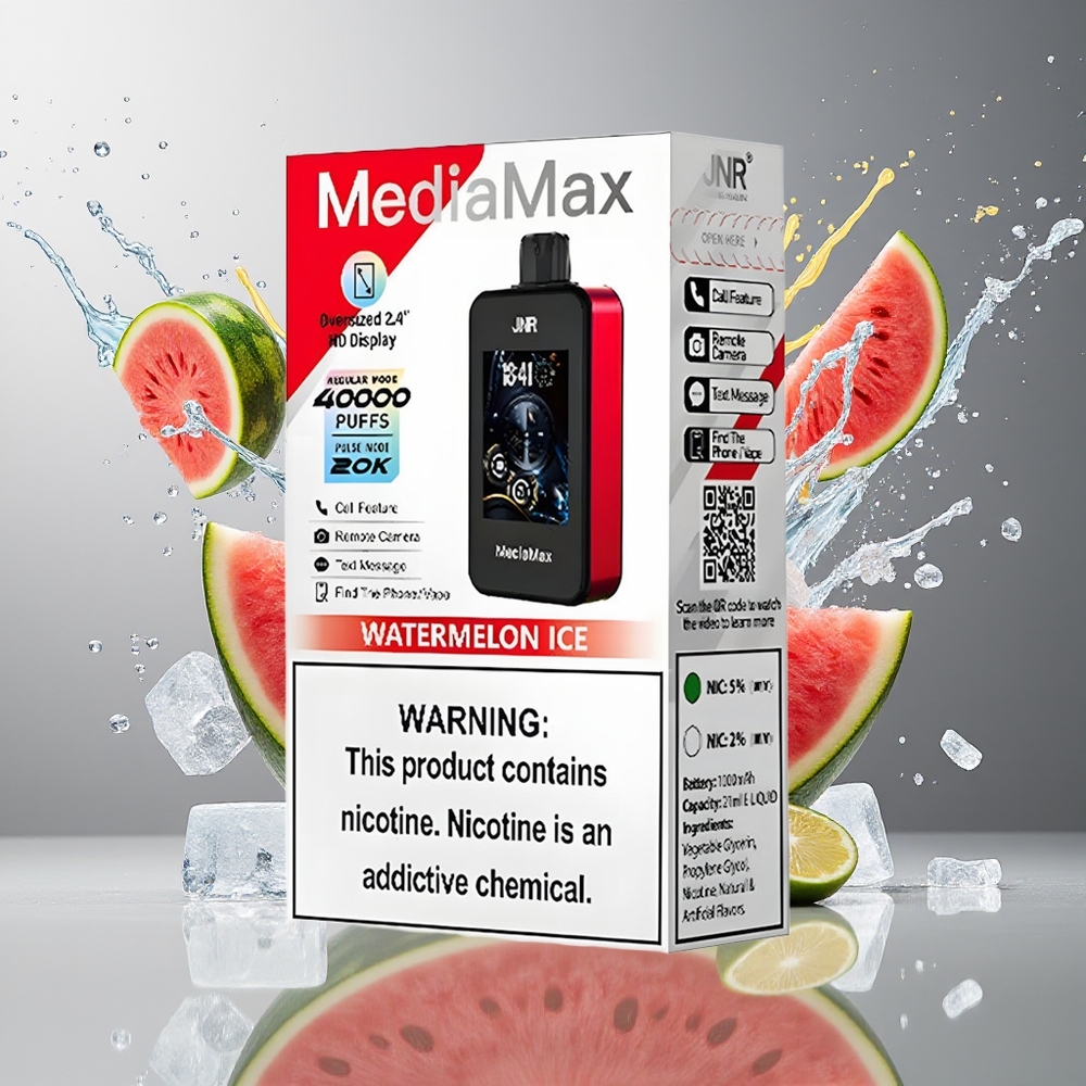 JNR MediaMax 40000 Puffs Norge Engros 1000mAh 21mL 5% Vannmelon Is Dual Mesh Coil Type-C