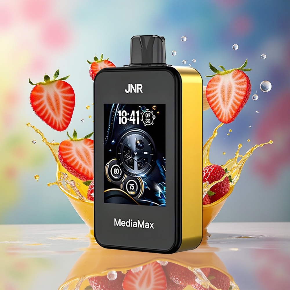 JNR MediaMax 40000 Puffs Norge Engros 21mL 5% Nikotin Jordbær Banan Type-C Lading 2.4'' Skjerm