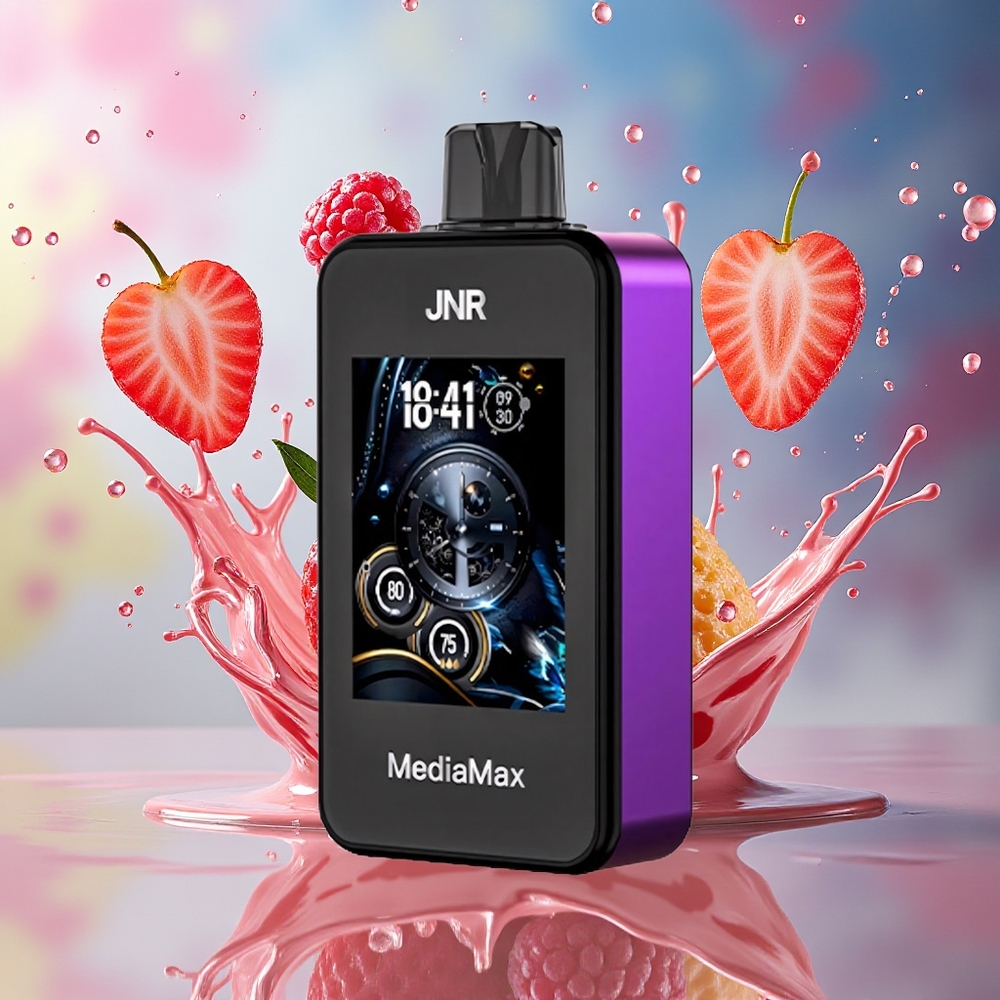 JNR MediaMax 40000 Puffs Norge Engros HD Skjerm Type-C Hurtiglading 21mL KirsebærJordbærBringebær