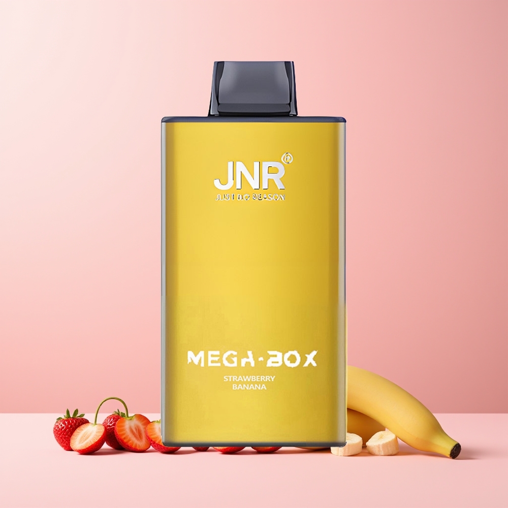 JNR Mega Box 25000 Puffs Norge Engros 30ml Dual Mesh Jordbær Banan