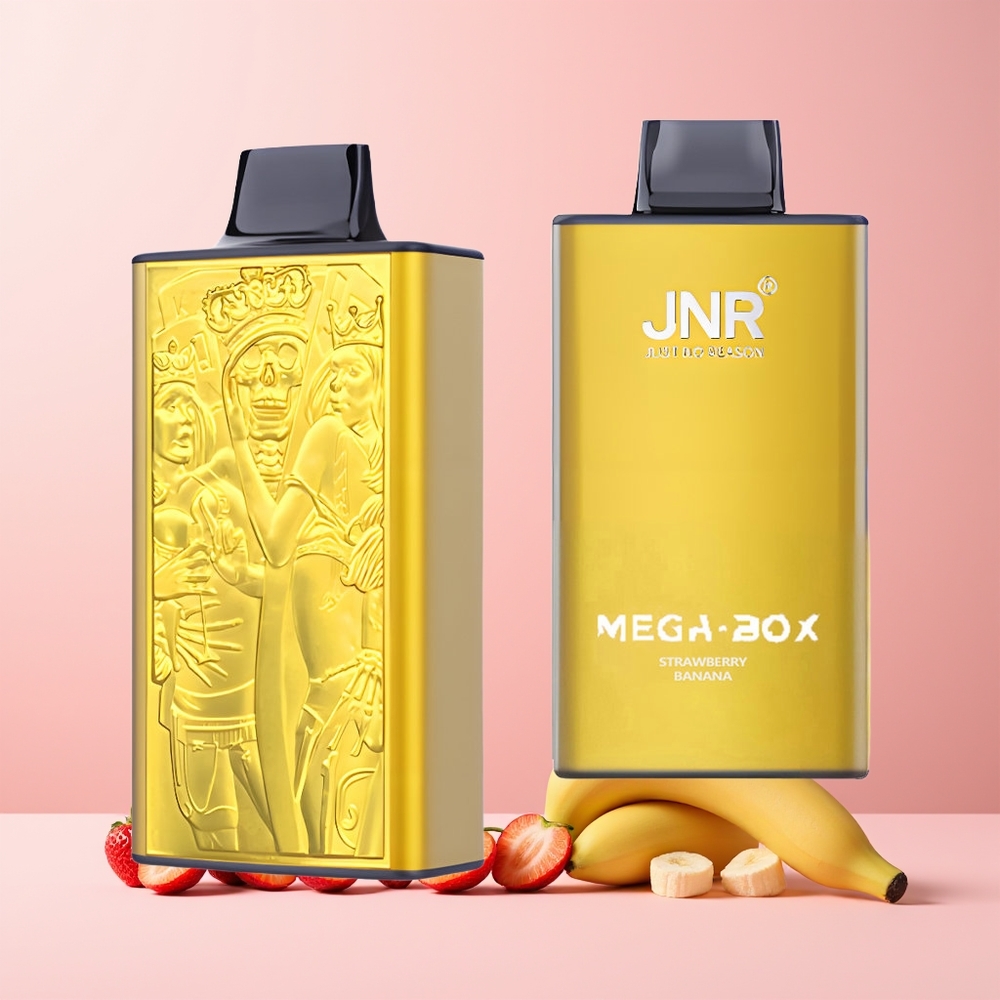 JNR Mega Box 25000 Puffs Norge Engros 30ml Dual Mesh Jordbær Banan