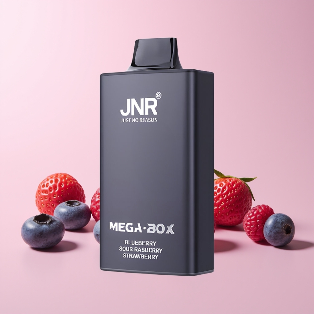 JNR Mega Box 25000 Puffs Norge Engros Blåbær Sur Bringebær Jordbær 30ml 850mAh Dual Mesh