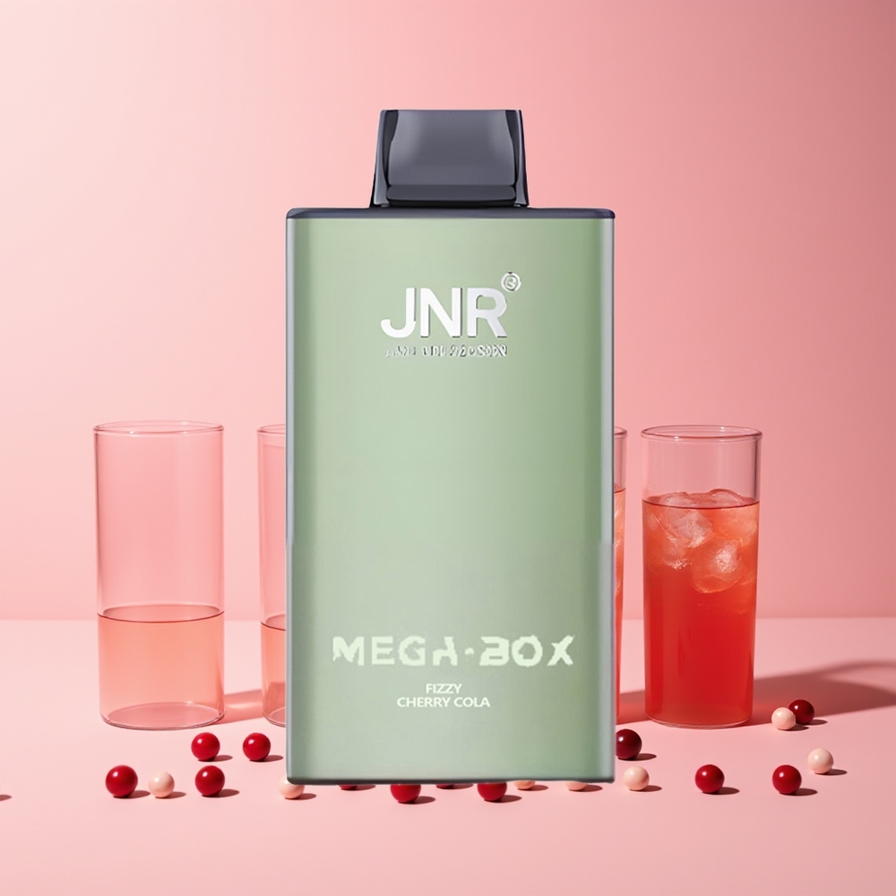 JNR Mega Box 25000 Puffs Norge Engros Fizzy Kirsebær Cola 30ml 850mAh Dual Mesh