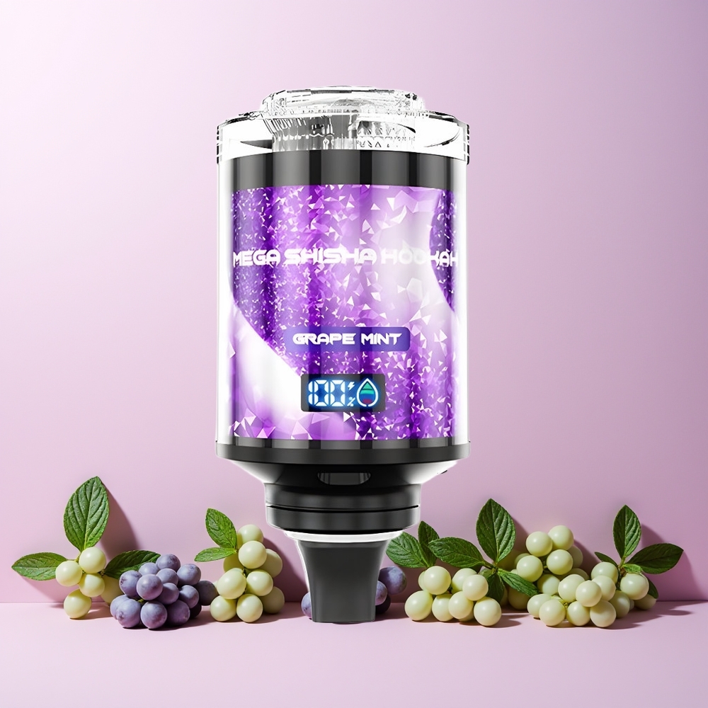 JNR Mega Shisha Hookah 100K Norge Engros Desktop 2200mAh Type-C 60ml Drupe Mynte