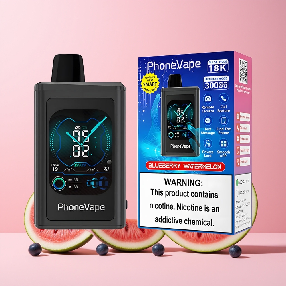 JNR PhoneVape 30000 puffs Norge Engros Blåbær Vannmelon 850mAh Turbo App Kontroll