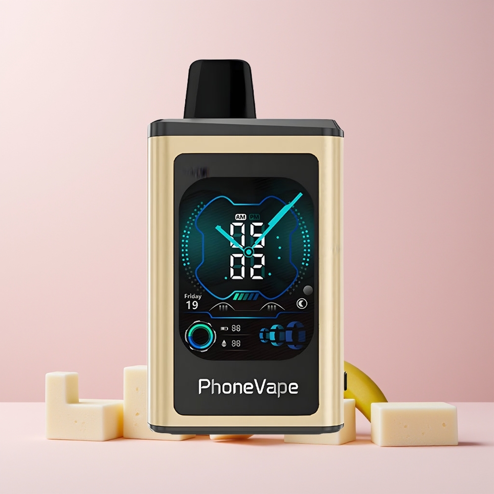 JNR PhoneVape 30000 puffs Norge Engros Disposable Vape Bananis med Turbo Mode, Appstyring og 850mAh