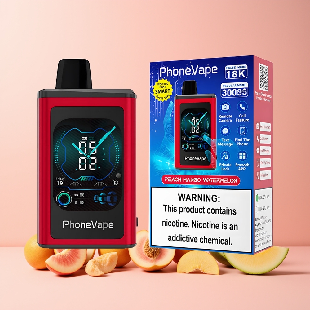 JNR PhoneVape 30000 puffs Norge Engros Fersken Mango Vannmelon Type-C Turbo Luftstrøm App Kontroll