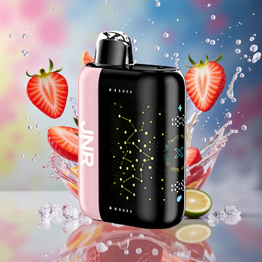 JNR Plus-X 26000 Puffs 850mAh 28ml 2% Dual Mesh Type-C 3D Skjerm Norge Engros Jordbær Is