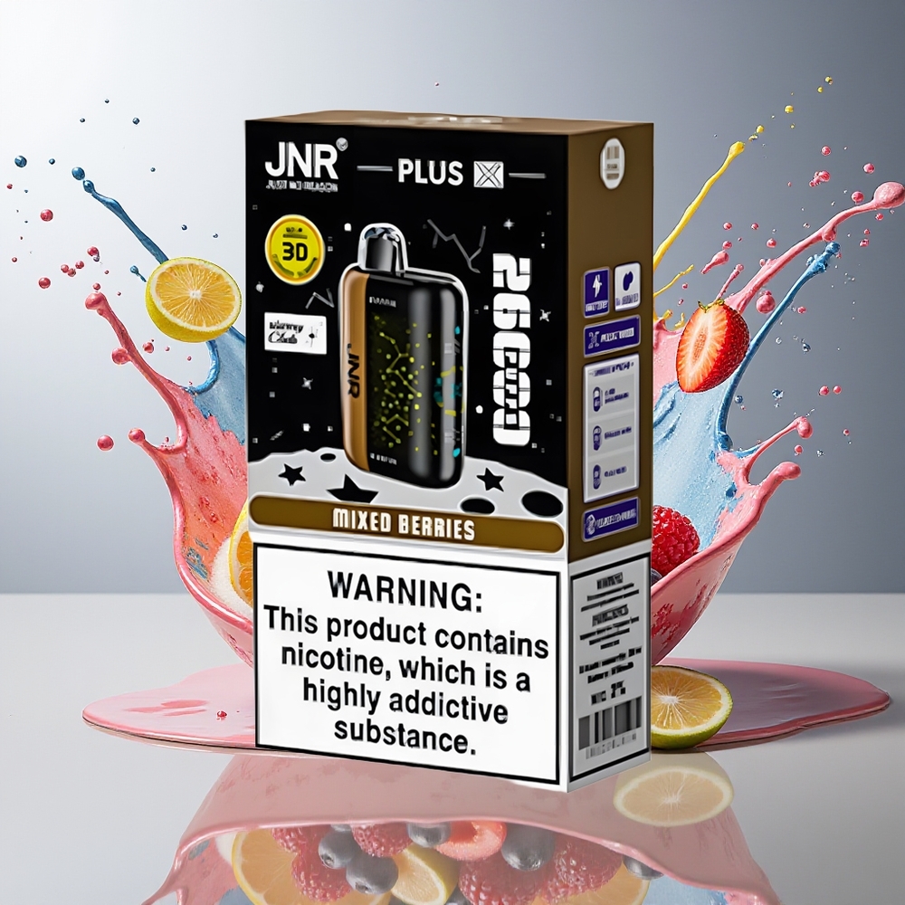 JNR Plus-X 26000 Puffs 850mAh Type-C 3D Skjerm Blandede Bær Norge Engros