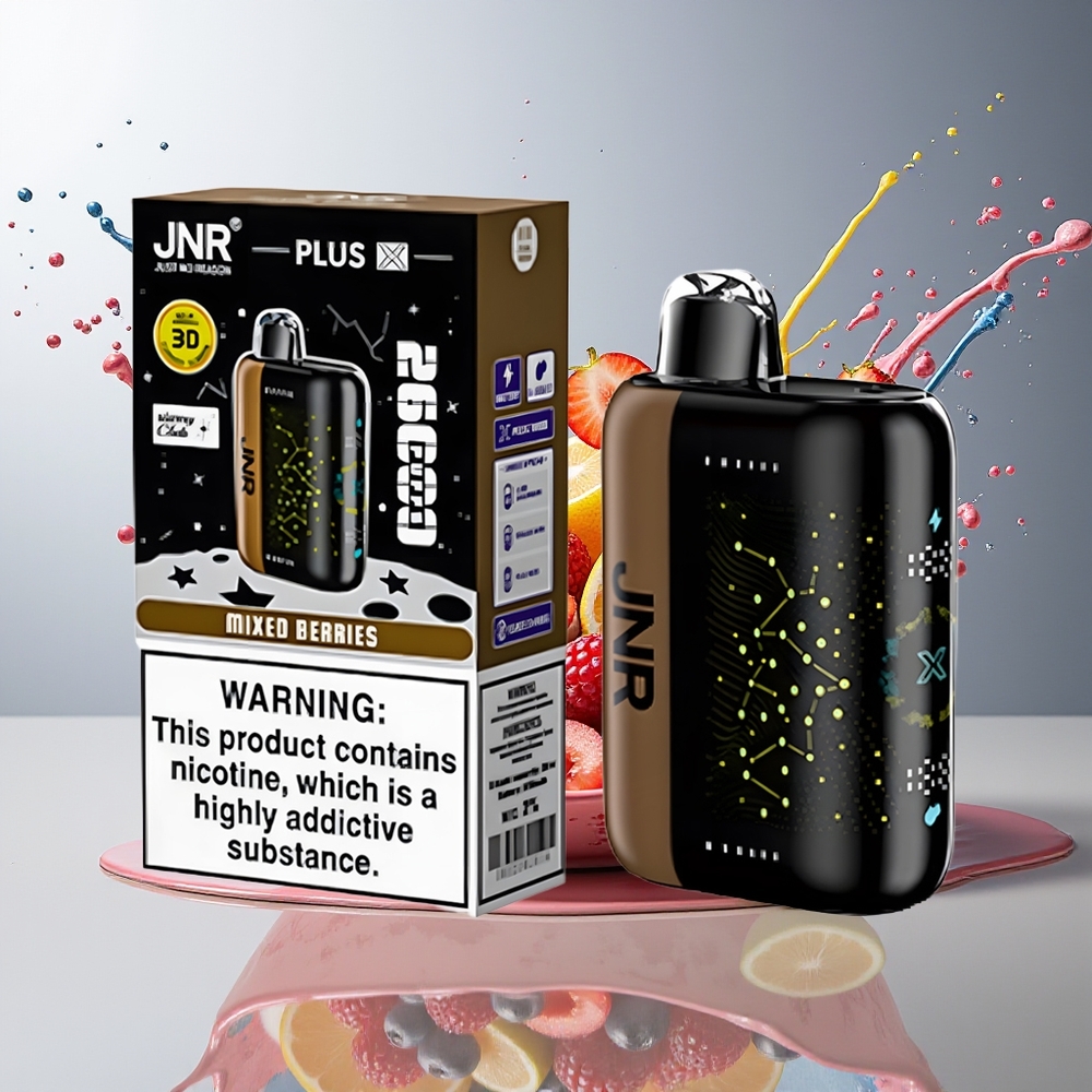 JNR Plus-X 26000 Puffs 850mAh Type-C 3D Skjerm Blandede Bær Norge Engros