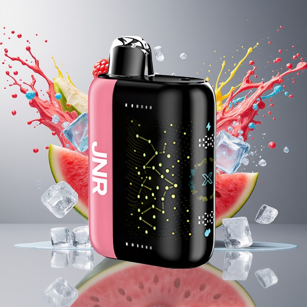 JNR Plus-X 26000 Puffs 850mAh Type-C 3D Skjerm Bringebær Vannmelon Is Norge Engros