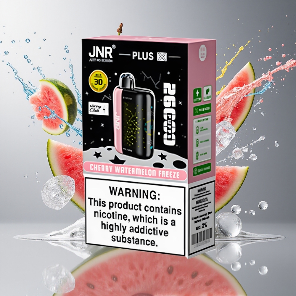 JNR Plus-X 26000 Puffs Norge Engros 850mAh 28ml 2% Dual Mesh Kirsebær Vannmelon Fryse Type-C 3D Skjerm