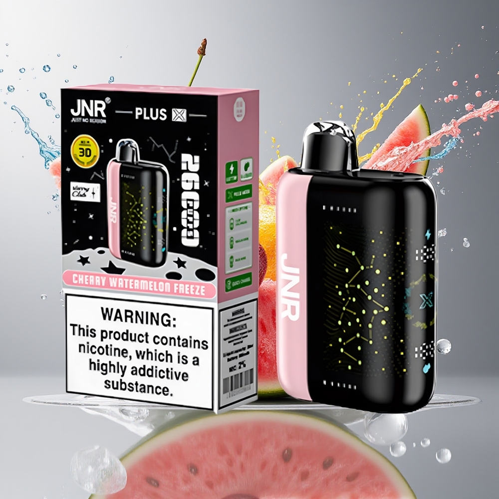 JNR Plus-X 26000 Puffs Norge Engros 850mAh 28ml 2% Dual Mesh Kirsebær Vannmelon Fryse Type-C 3D Skjerm