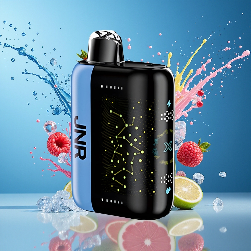JNR Plus-X 26000 Puffs Norge Engros 850mAh 28ml Type-C Blå Bringebær Is