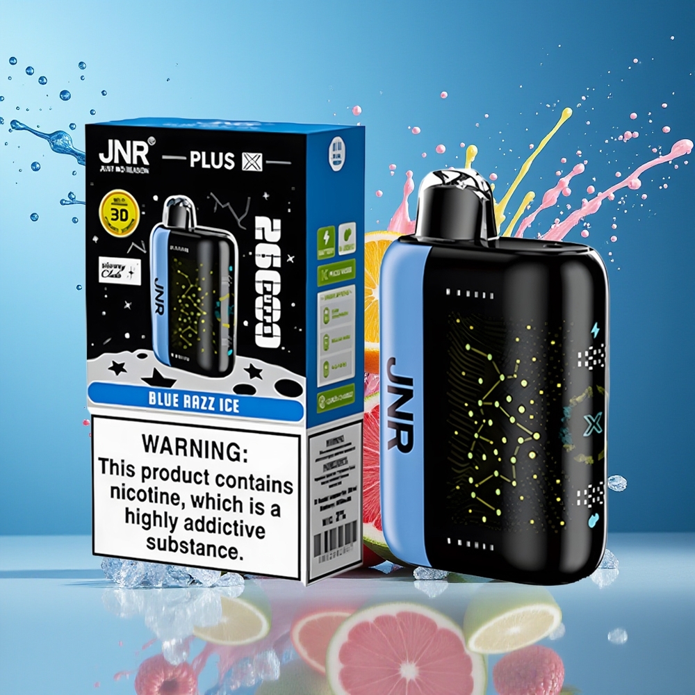 JNR Plus-X 26000 Puffs Norge Engros 850mAh 28ml Type-C Blå Bringebær Is