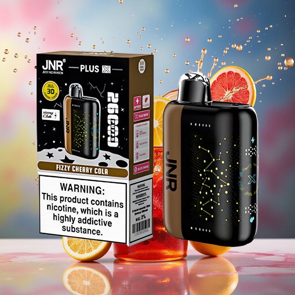 JNR Plus-X 26000 Puffs Norge Engros Fizzy Kirsebær Cola 850mAh 28ml 2% Dual Mesh
