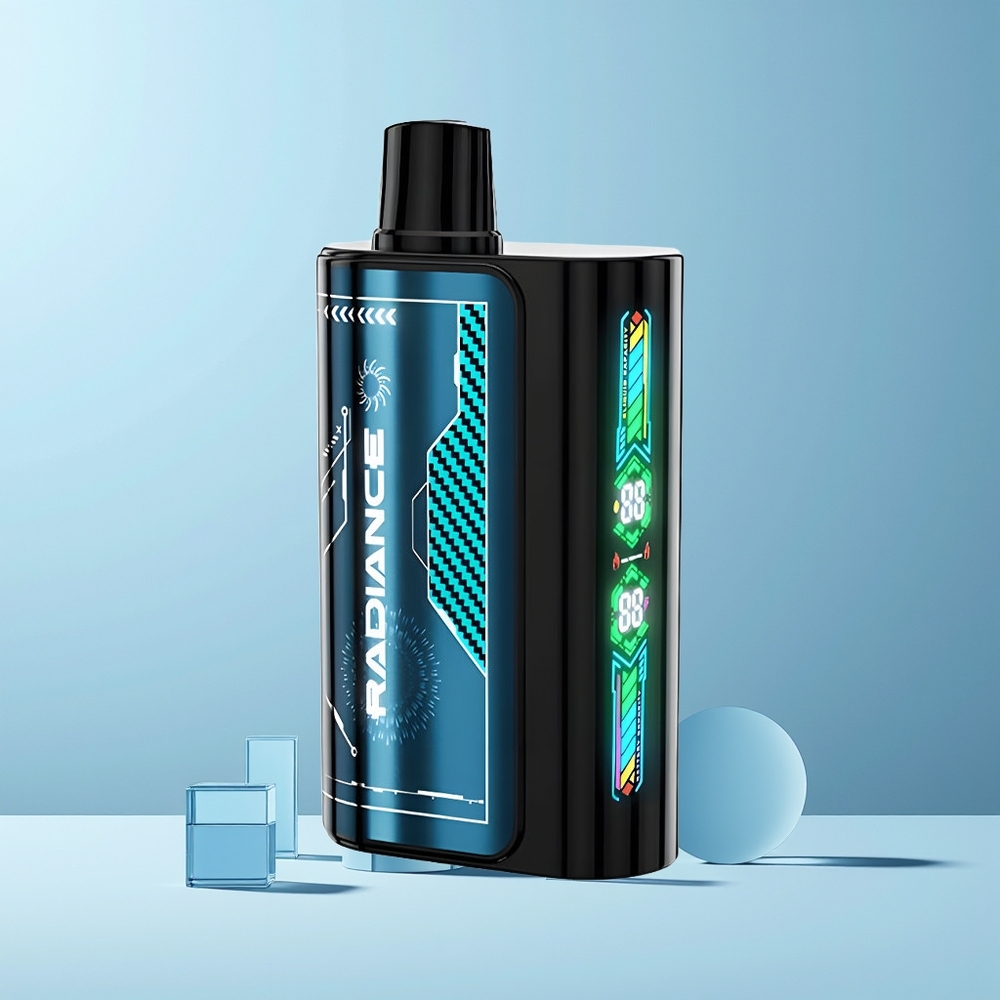 JNR Radiance 31000 Puffs Norge Engros Blå Bringebær Is 28ml Dual Mesh Smart Skjerm