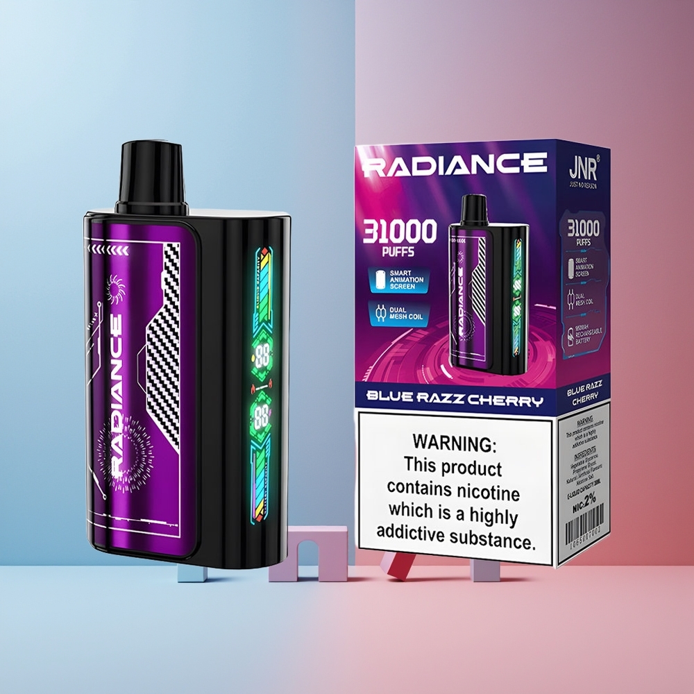 JNR Radiance 31000 Puffs Norge Engros Blå Bringebær Type-C Lading 28ml 2% Nikotin