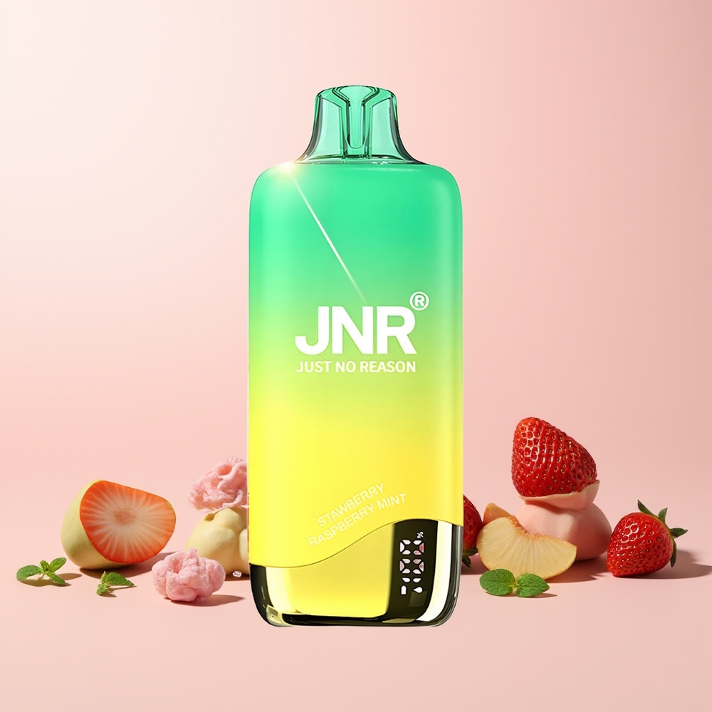 JNR Rainbow 10500 Puffs Engros Norge Disposable Vape Jordbær Ferskenmynte 600mAh 18ml USB-C
