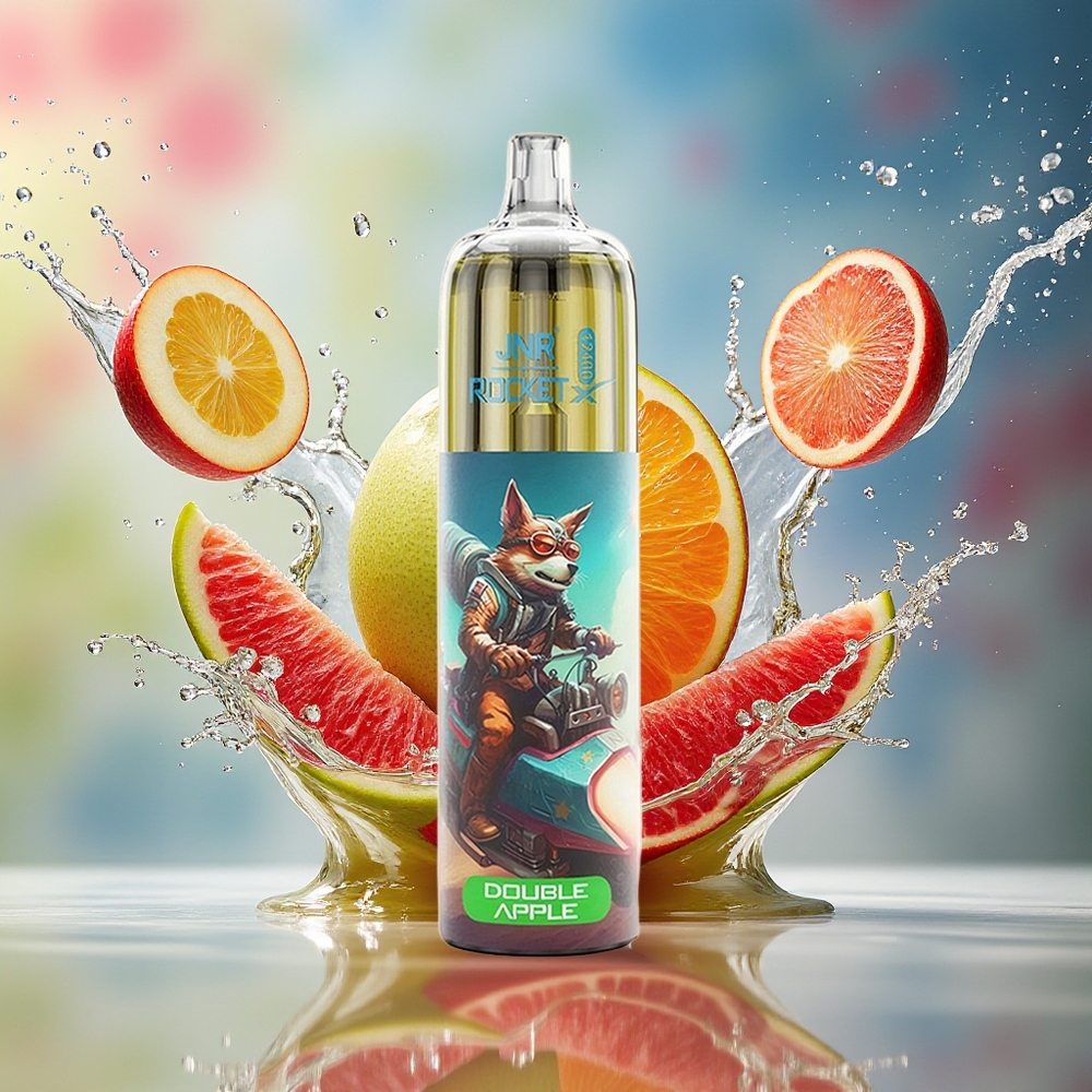 JNR Rocket-X 12400 Puffs Norge Engros Justerbar Luftstrøm RGB 1.2ohm Mesh Coil 850mAh Type-C Dobbel Eple