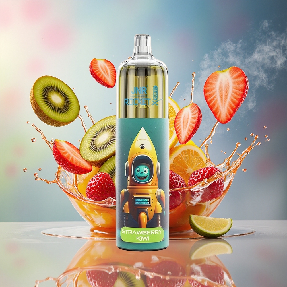 JNR Rocket-X 12400 Puffs Norge Engros Justerbar Luftstrøm RGB Lys Jordbær Kiwi 25ml Type-C