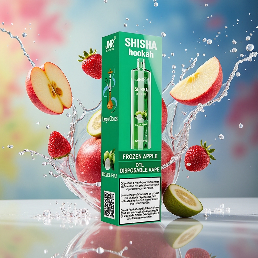 JNR Shisha Hookah 12000 Puffs Norge Engros 750mAh 24ml Type-C Frosset Eple