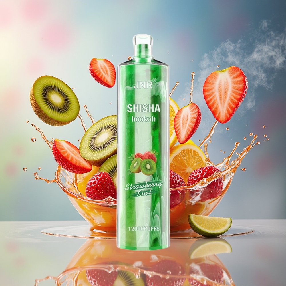 JNR Shisha Hookah 12000 Puffs Norge Engros 750mAh Type-C Jordbær Kiwi