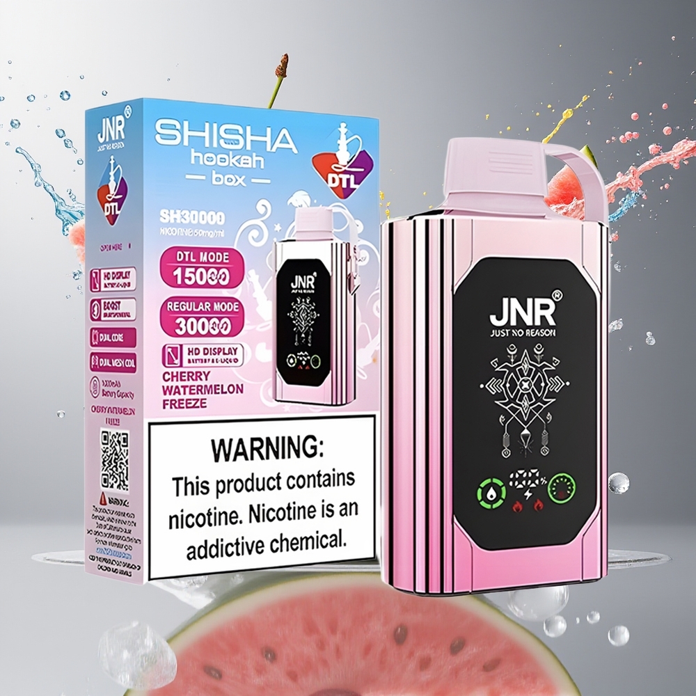 JNR Shisha Hookah Box 20500 Norge Engros HD Display 25ml Type-C Kirsebær Vannmelon Fryse