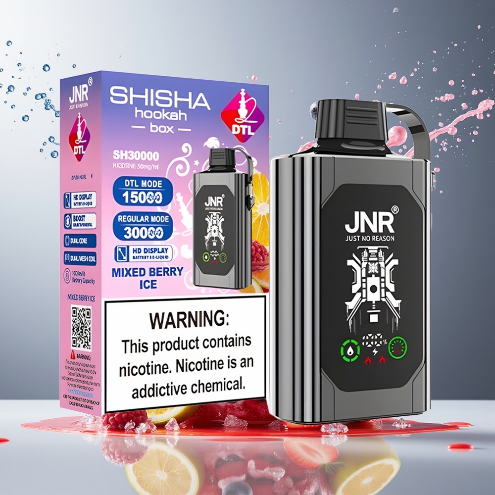 JNR Shisha Hookah Box 20500 Puffs Norge Engros HD Display 1000mAh Type-C Blandet Bær Is