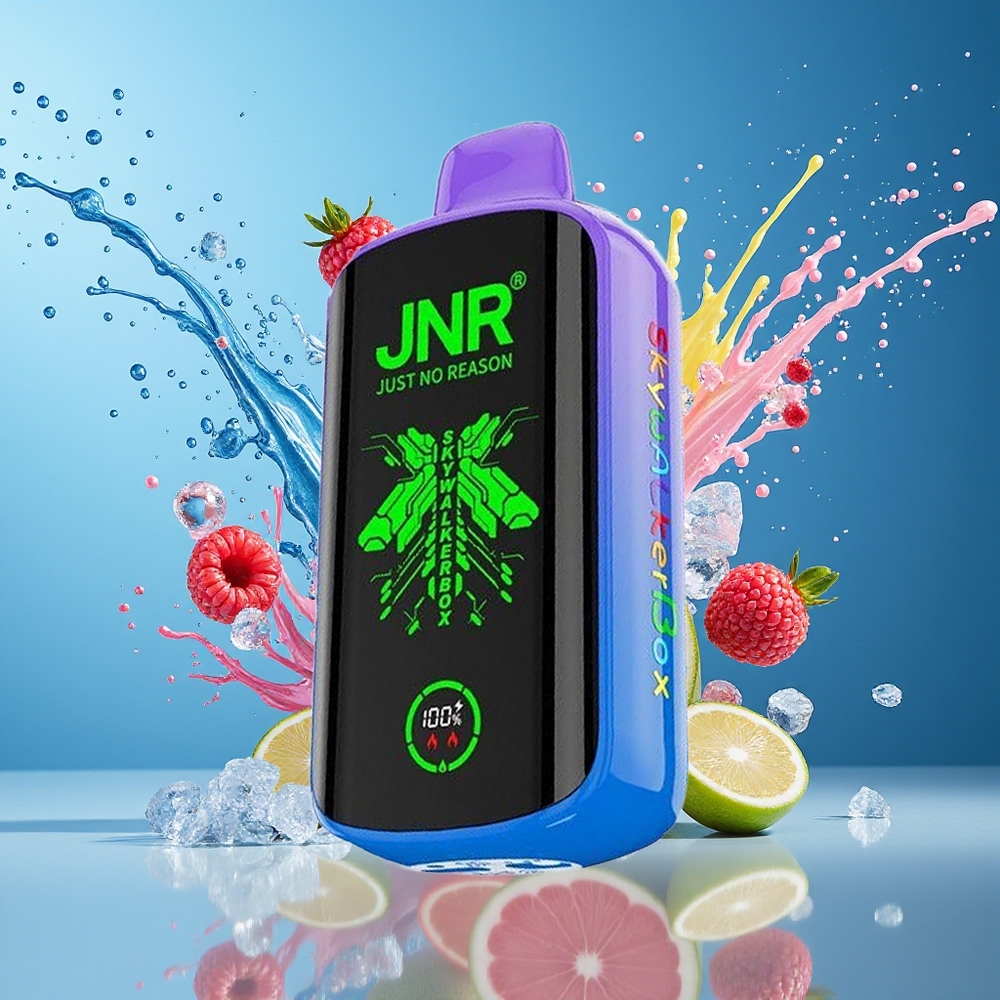 JNR Skywalker Box 21000 Puffs Norge Engros Blå Bringebær Is 850mAh Type-C Full-Skjerm 25ml