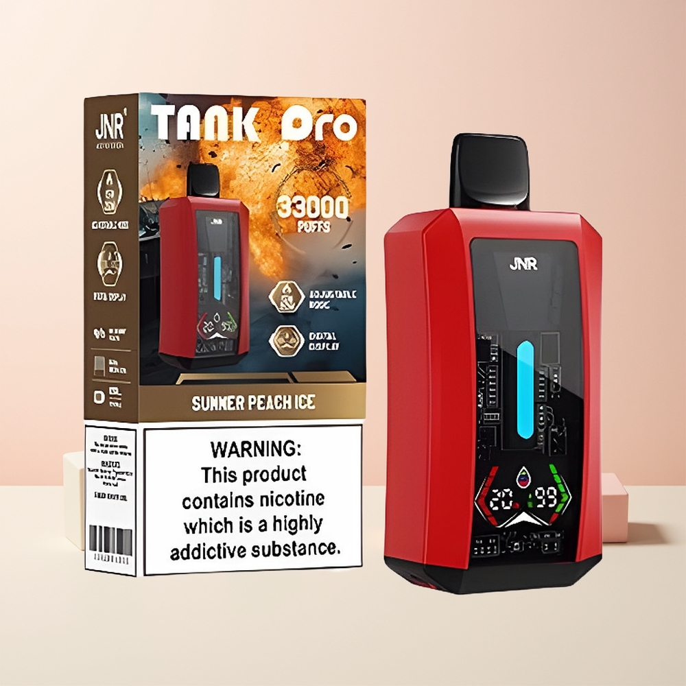 JNR Tank Pro 33000 Puff Norge Engros Digital Display Dual Mesh Coil Sommer Fersken Is