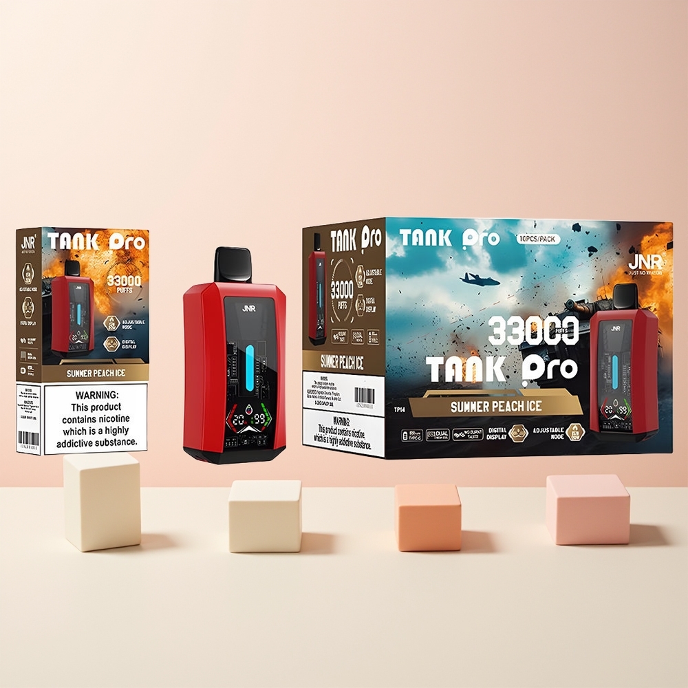 JNR Tank Pro 33000 Puff Norge Engros Digital Display Dual Mesh Coil Sommer Fersken Is