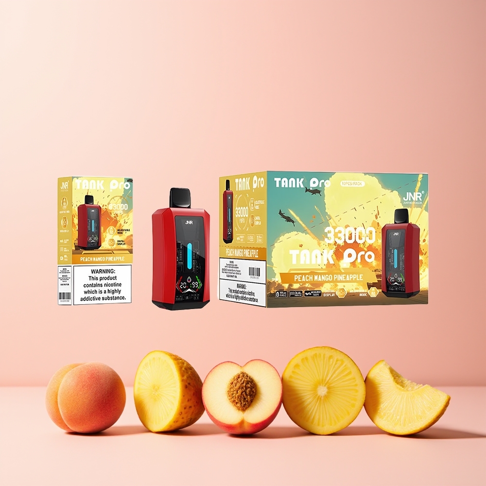 JNR Tank Pro 33000 Puff Norge Engros Disposable Vape Fersken Mango Ananas 28ml 2% Nikotin